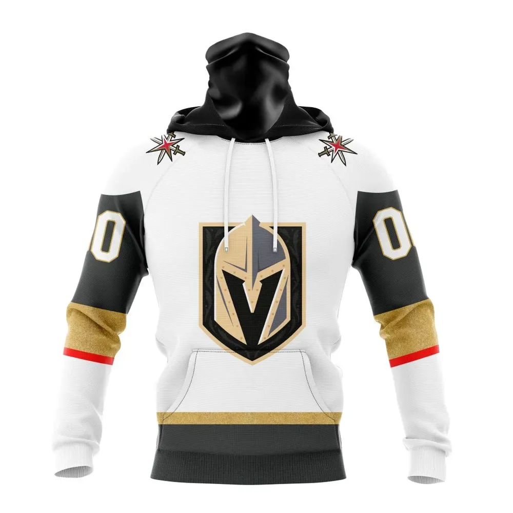 NHL Vegas Golden Knights Personalized White Away Kits Mask Hoodie