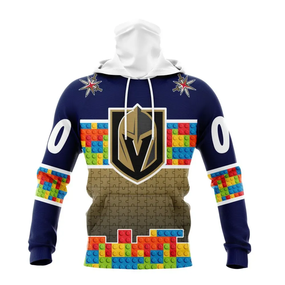 NHL Vegas Golden Knights Special Autism Awareness Design V2301 Mask Hoodie