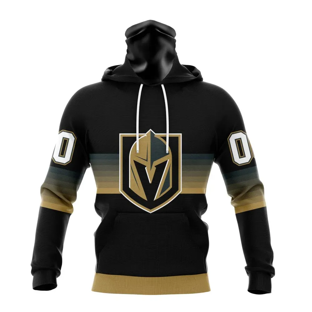 NHL Vegas Golden Knights Special Black And Gradient Design St2301 Mask Hoodie