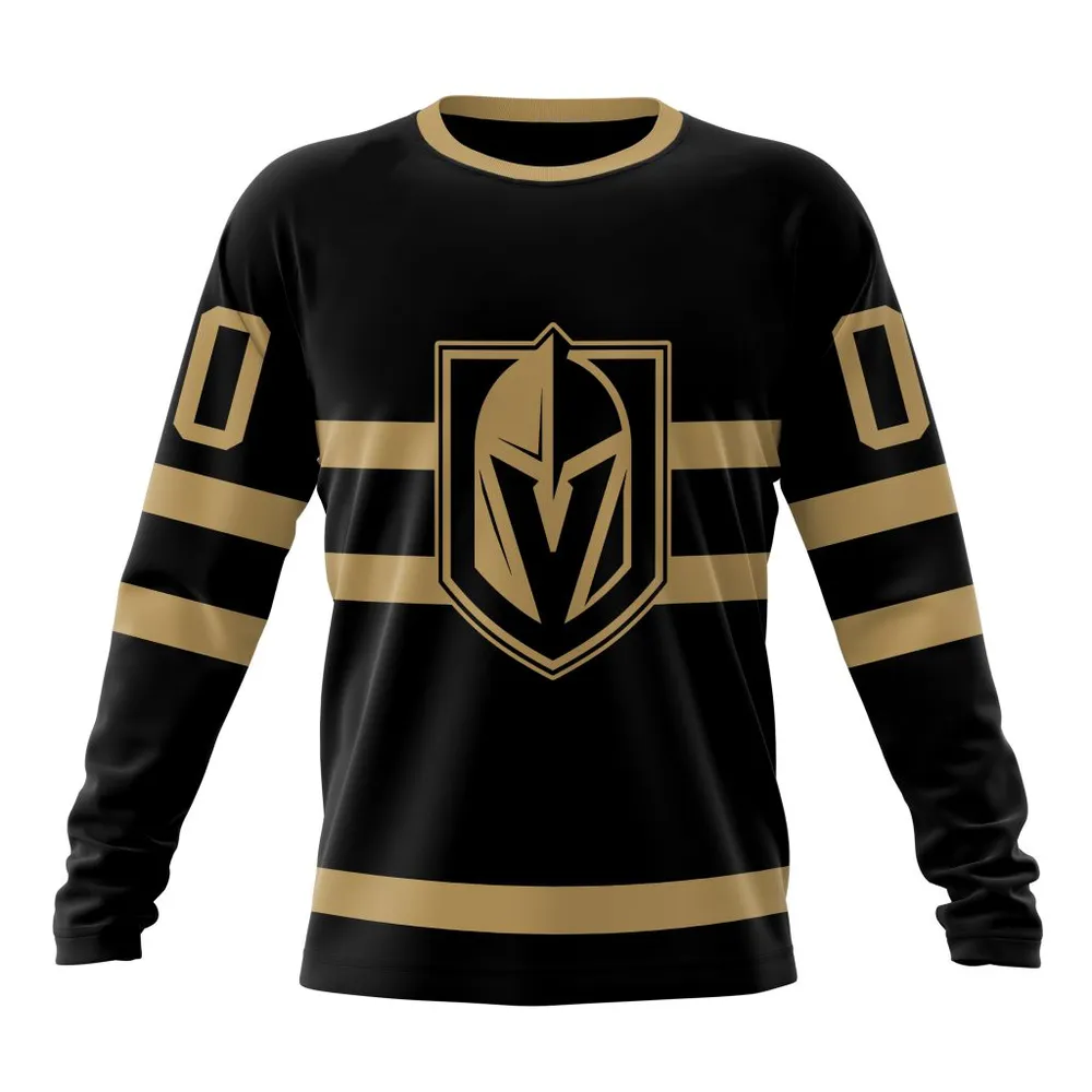 NHL Vegas Golden Knights Special Blackout Design St2401 Long Sleeved Sweatshirt 