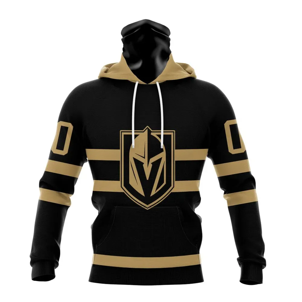 NHL Vegas Golden Knights Special Blackout Design St2401 Mask Hoodie