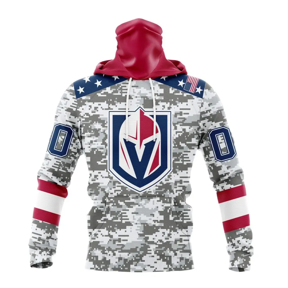 NHL Vegas Golden Knights Special Camo Design For Veterans Day St2301 Mask Hoodie