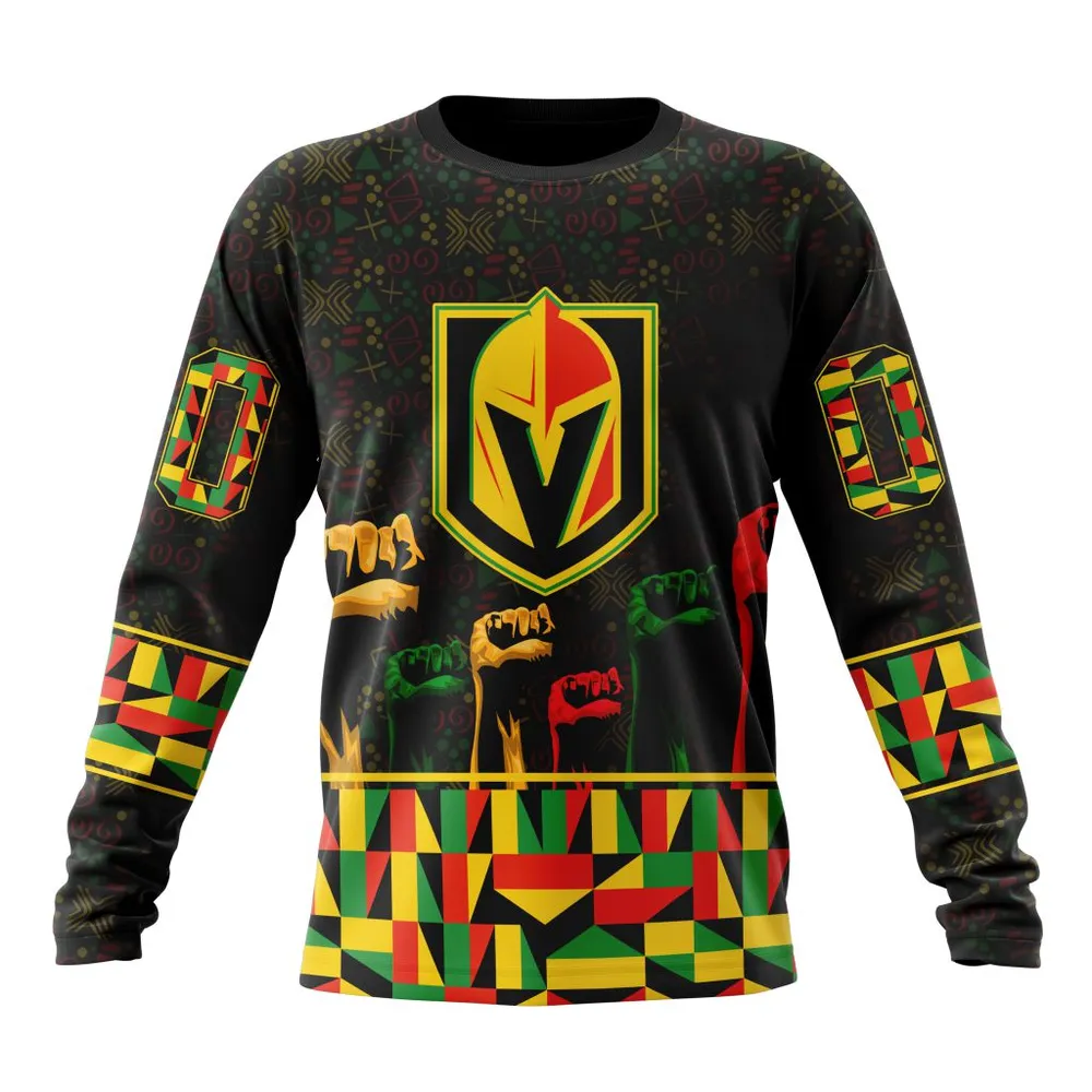 NHL Vegas Golden Knights Special Design Celebrate Black History Month St2201 Long Sleeved Sweatshirt 