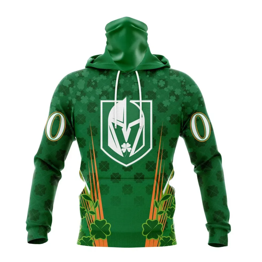 NHL Vegas Golden Knights Special Design For St. Patrickâ€™S Day St2402 Mask Hoodie