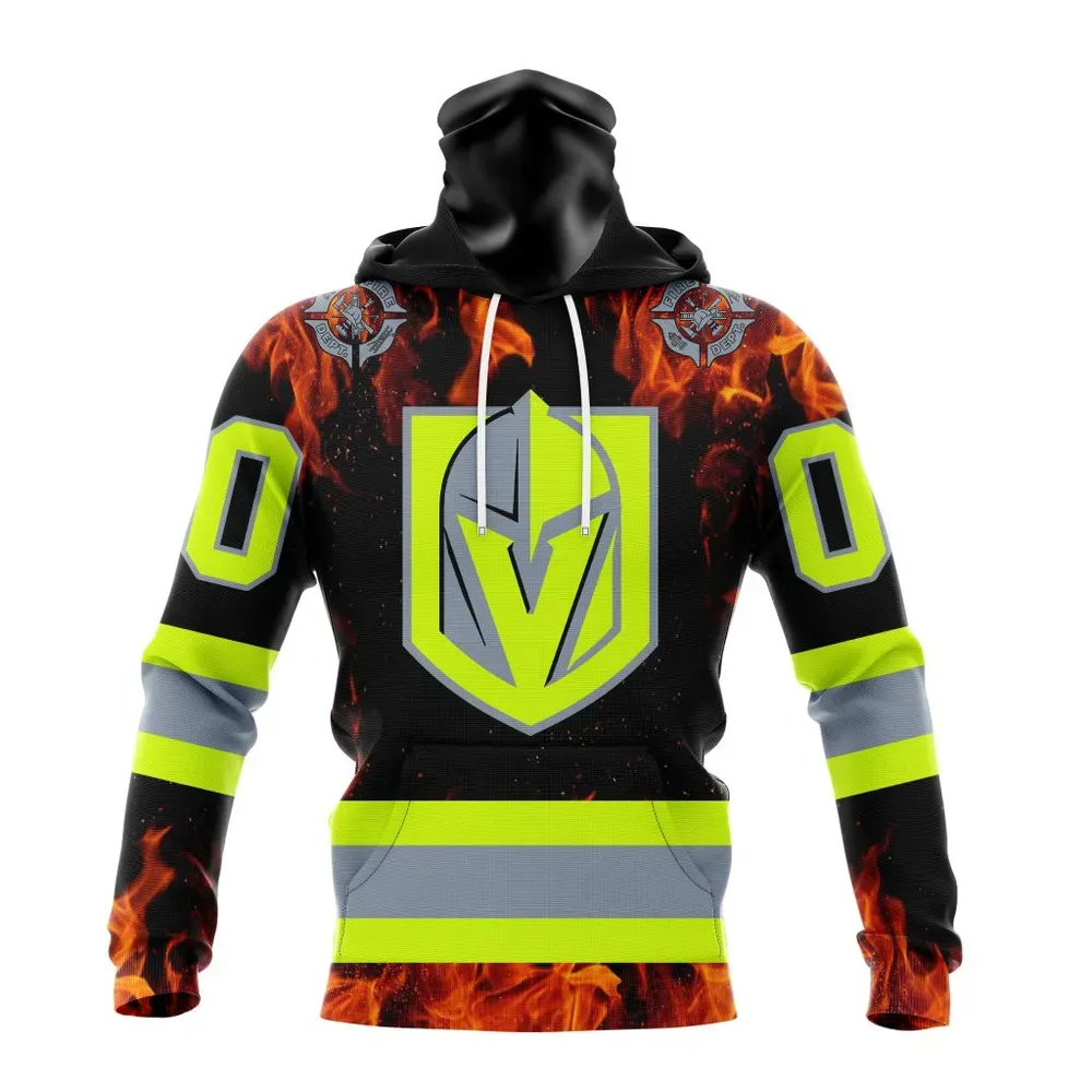 NHL Vegas Golden Knights Special Design Honoring Firefighters St2401 Mask Hoodie