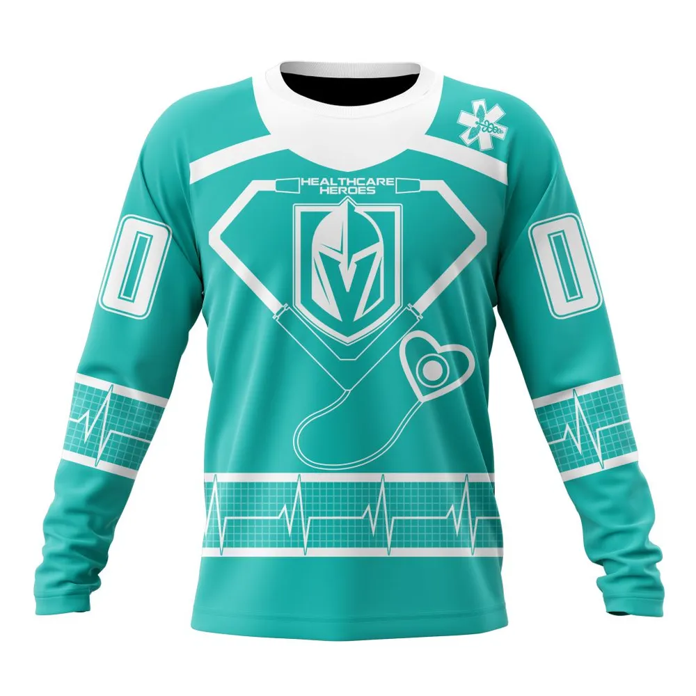 NHL Vegas Golden Knights Special Design Honoring Healthcare Heroes St2301 Long Sleeved Sweatshirt 