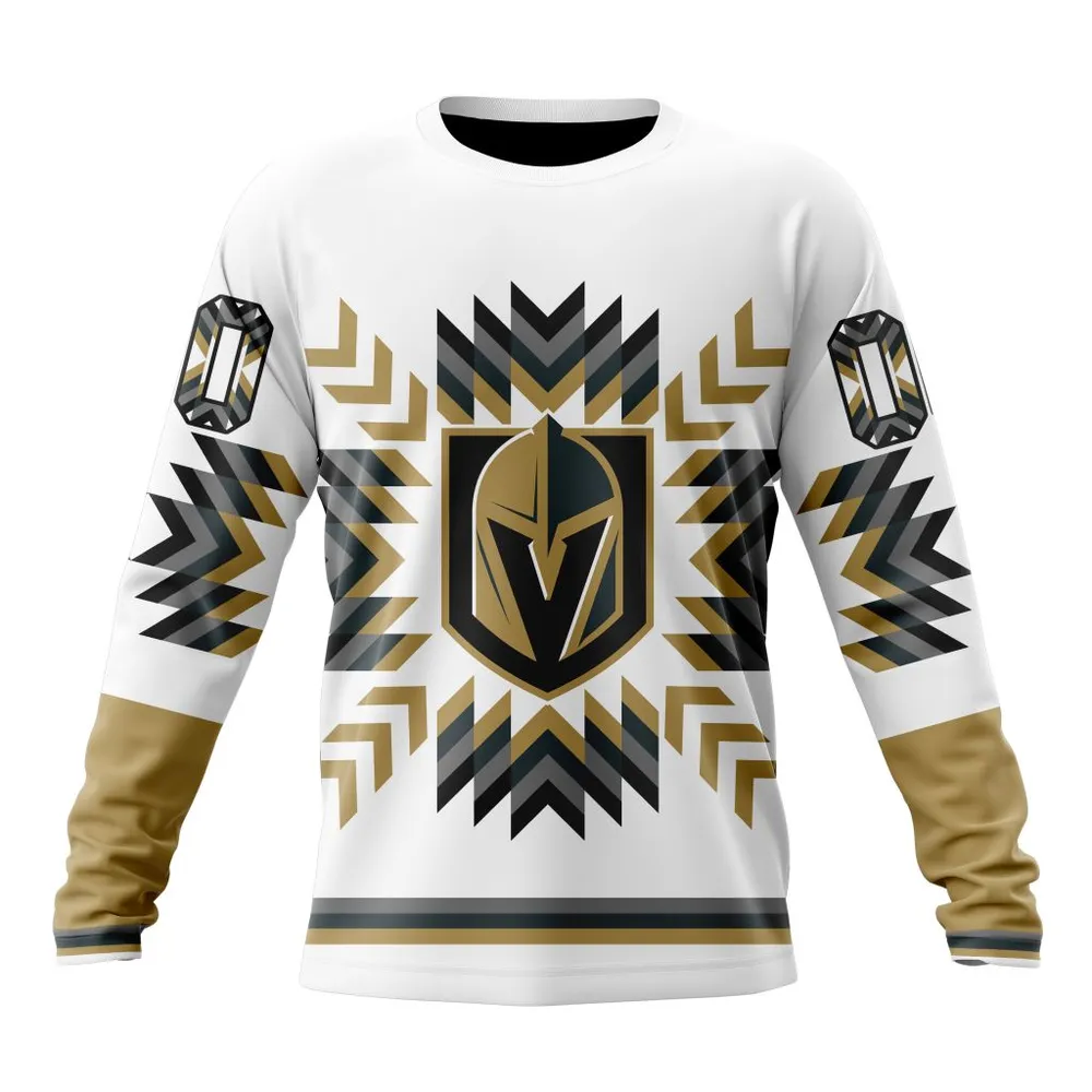 NHL Vegas Golden Knights Special Design With Native Pattern St2302 Long Sleeved Sweatshirt 