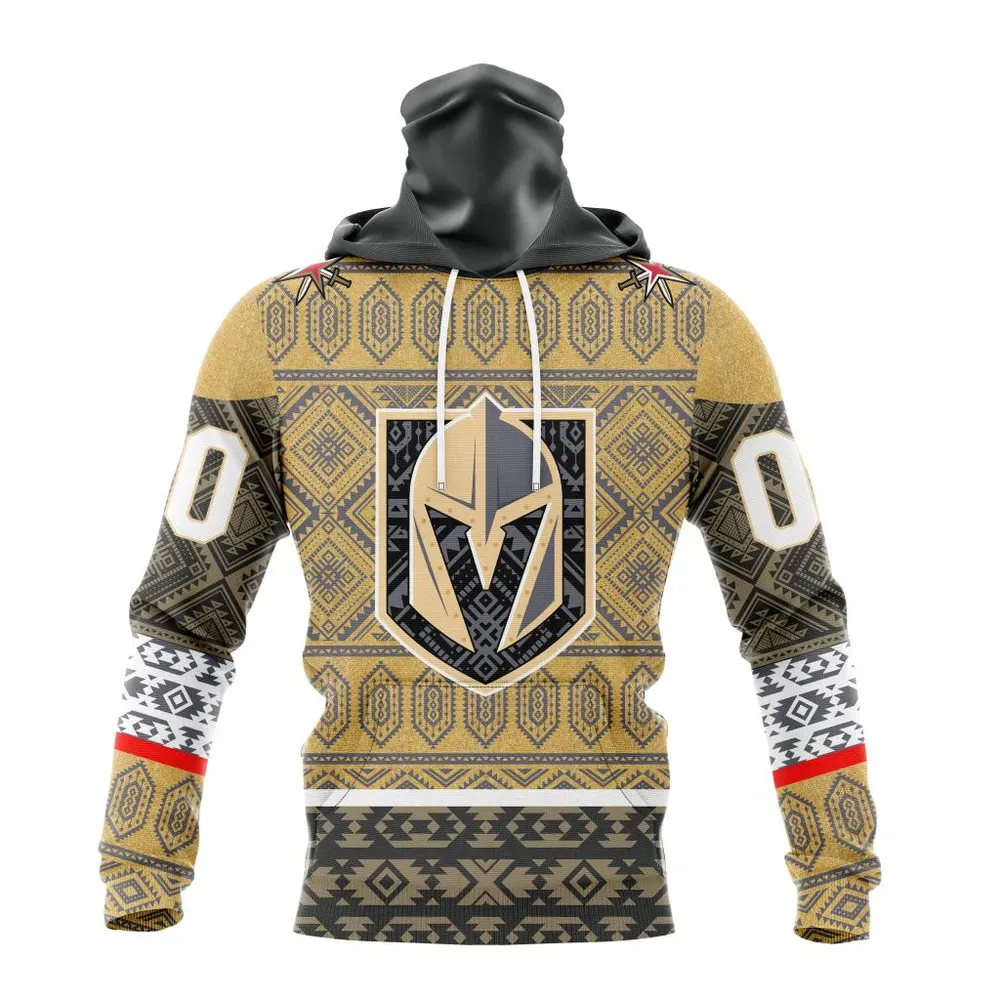 NHL Vegas Golden Knights Special Design With Native Pattern St2303 Mask Hoodie