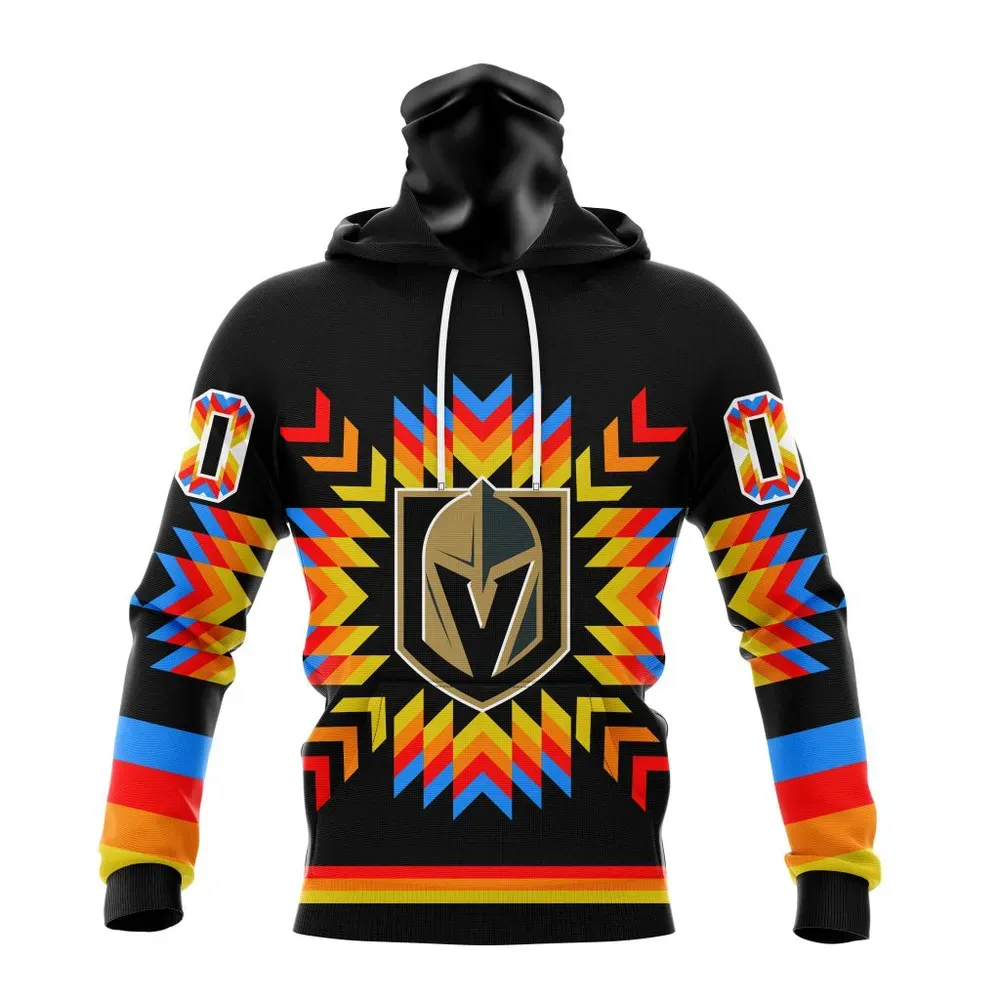 NHL Vegas Golden Knights Special Design With Native Pattern St2306 Mask Hoodie