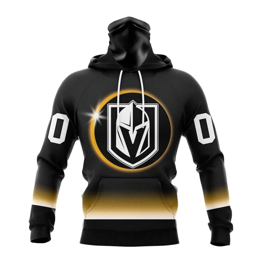 NHL Vegas Golden Knights Special Eclipse Design St2401 Mask Hoodie