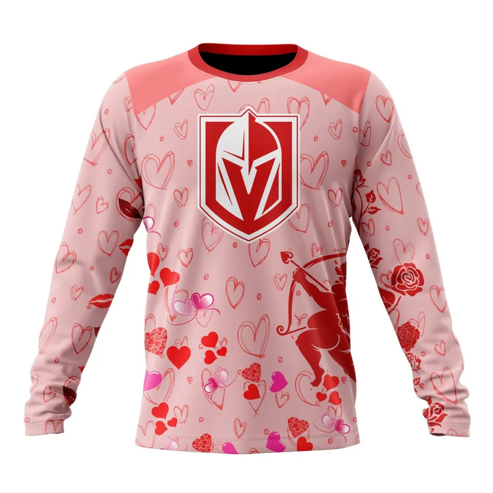 NHL Vegas Golden Knights Special Gift For Valentines Day St2402 Long Sleeved Sweatshirt 