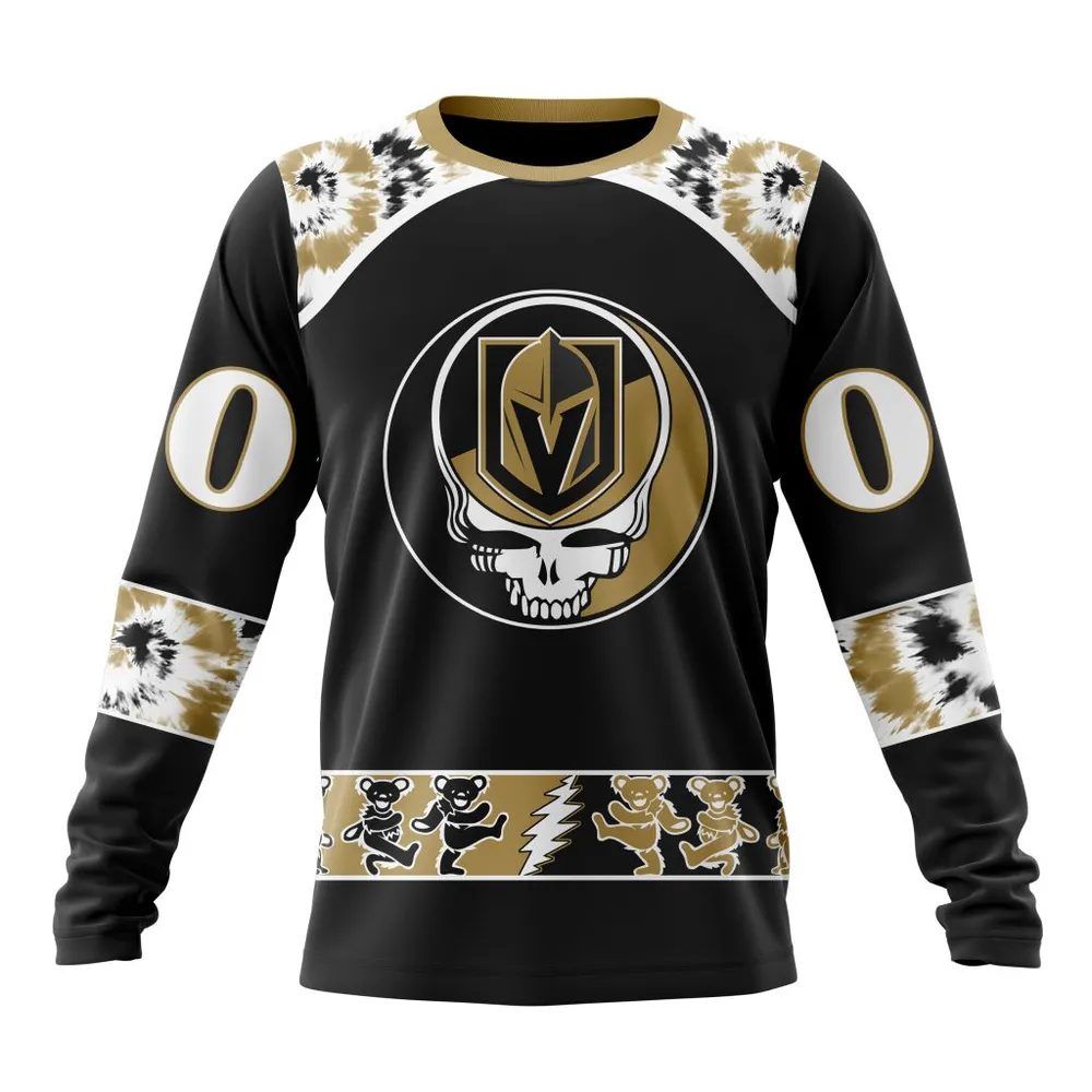 NHL Vegas Golden Knights Special Grateful Dead Design St2301 Long Sleeved Sweatshirt 