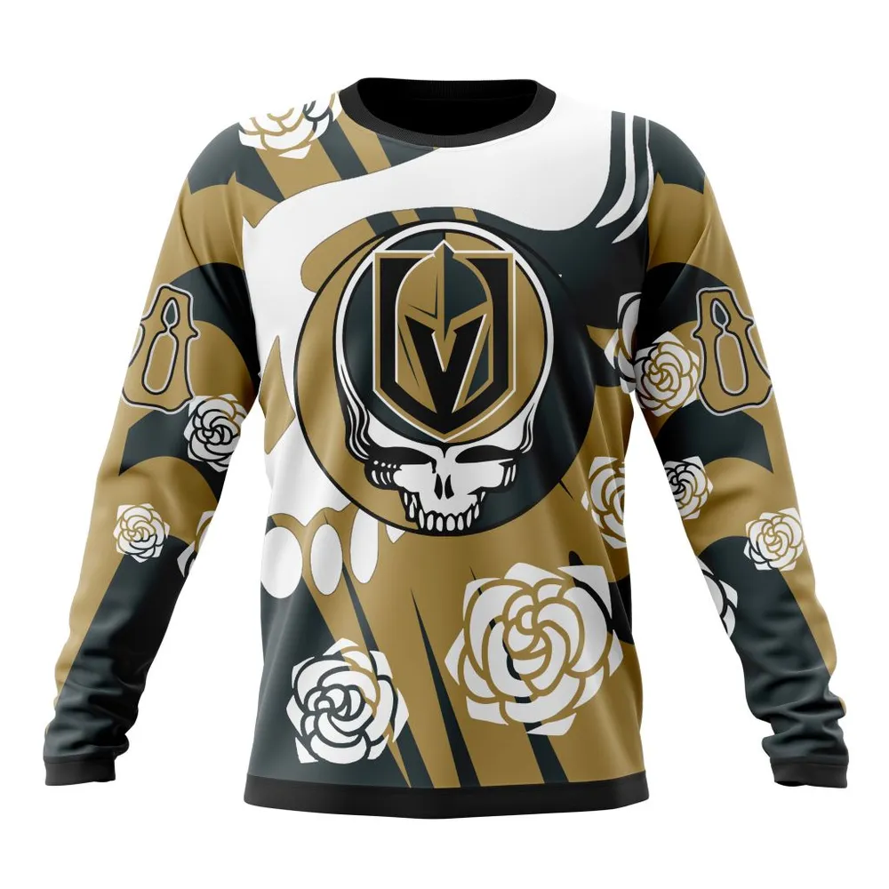 NHL Vegas Golden Knights Special Grateful Dead Design St2305 Long Sleeved Sweatshirt 