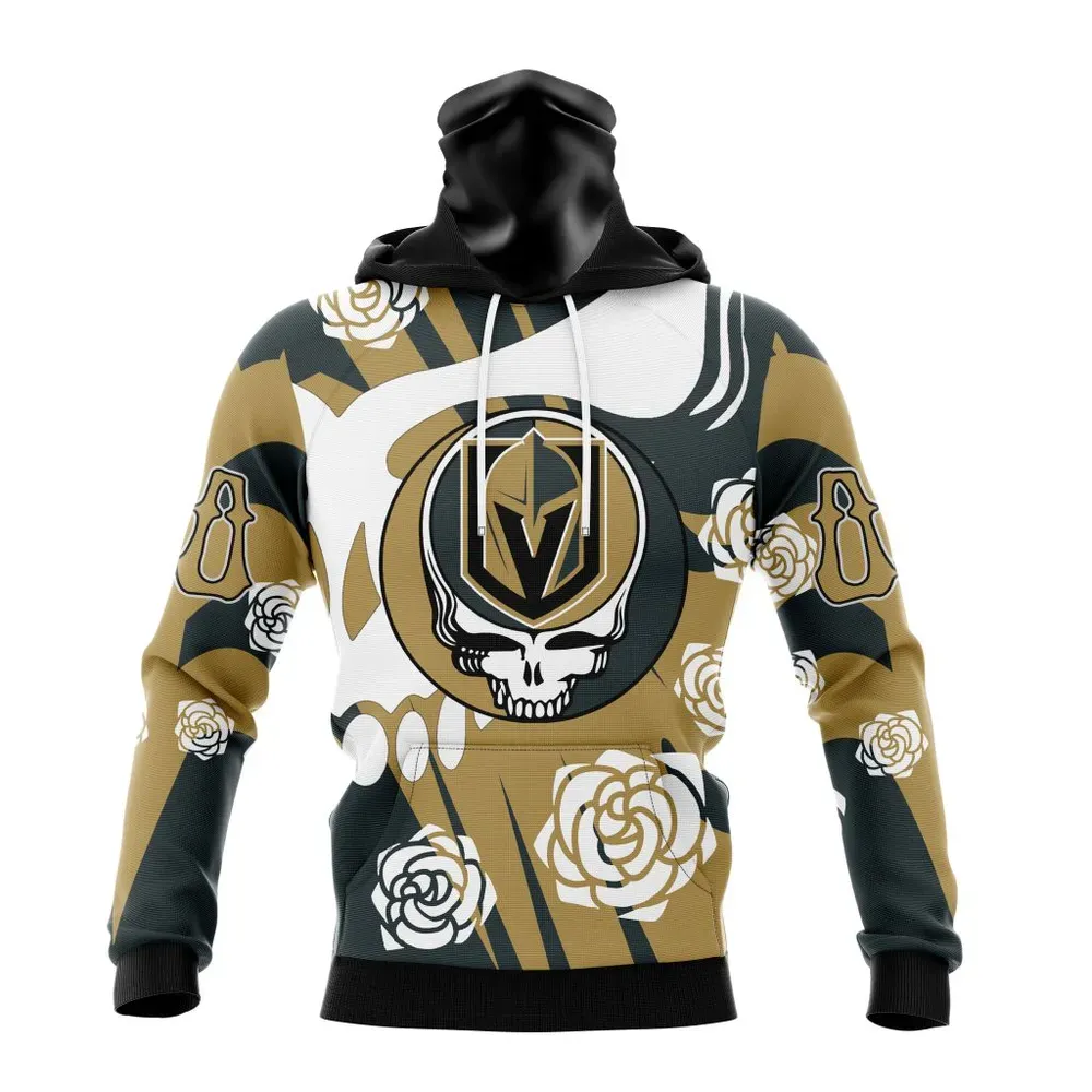 NHL Vegas Golden Knights Special Grateful Dead Design St2305 Mask Hoodie