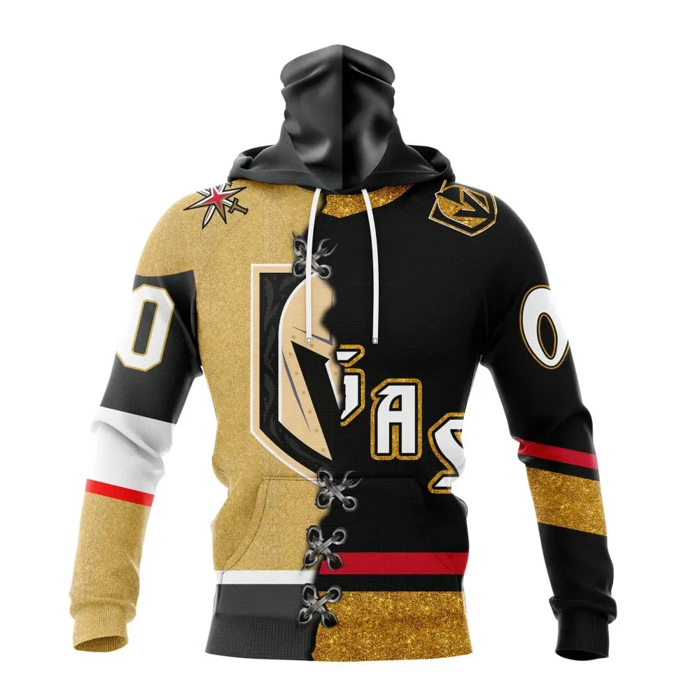 NHL Vegas Golden Knights Special Home Mix Reverse Retro Personalized Kits Mask Hoodie