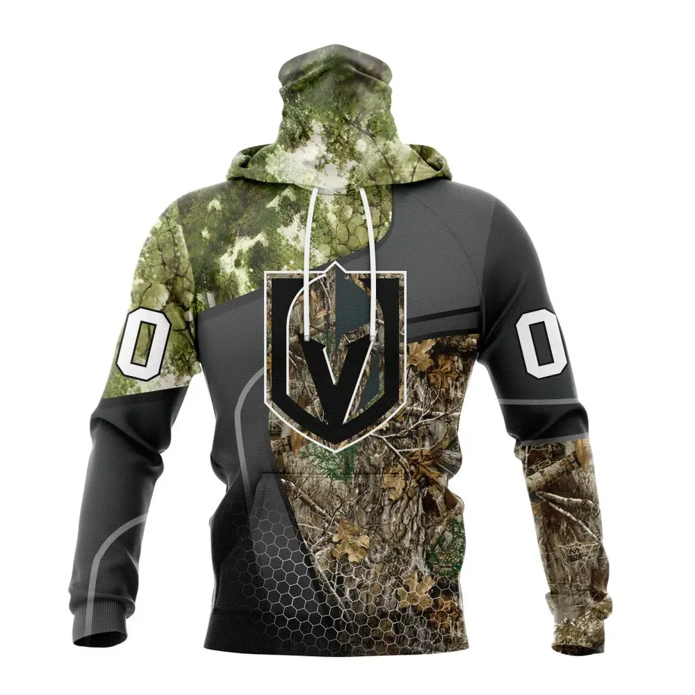 NHL Vegas Golden Knights Special Hunting Camo Design St2302 Mask Hoodie