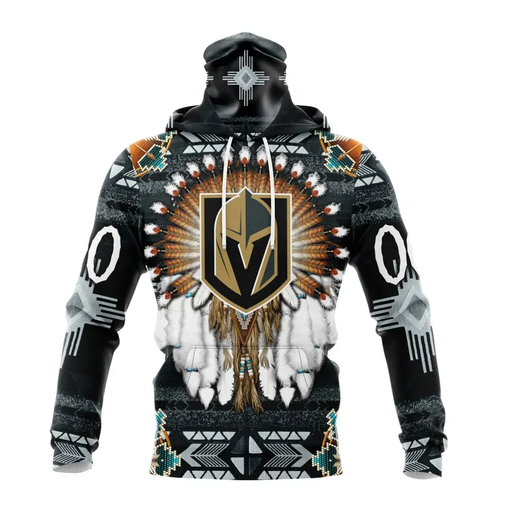 NHL Vegas Golden Knights Special Native Costume Design St2202 Mask Hoodie