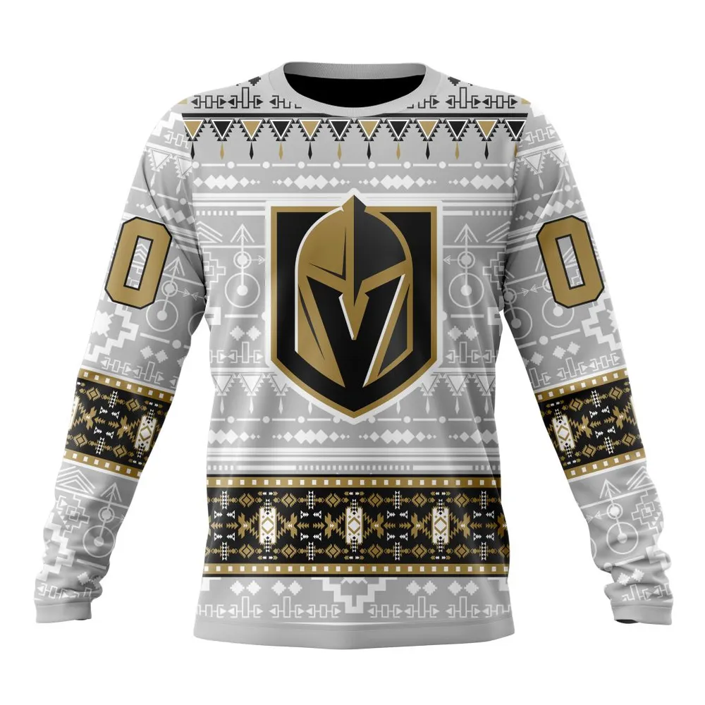 NHL Vegas Golden Knights Special Native Design St2302 Long Sleeved Sweatshirt 