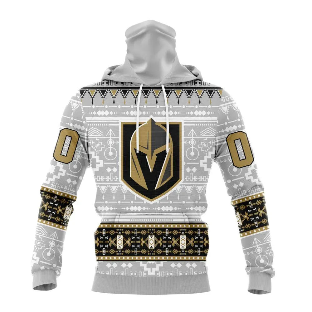 NHL Vegas Golden Knights Special Native Design St2302 Mask Hoodie