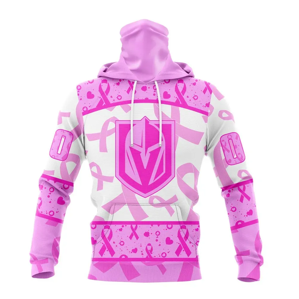 NHL Vegas Golden Knights Special Pink October Breast Cancer Awareness Month St2302 Mask Hoodie