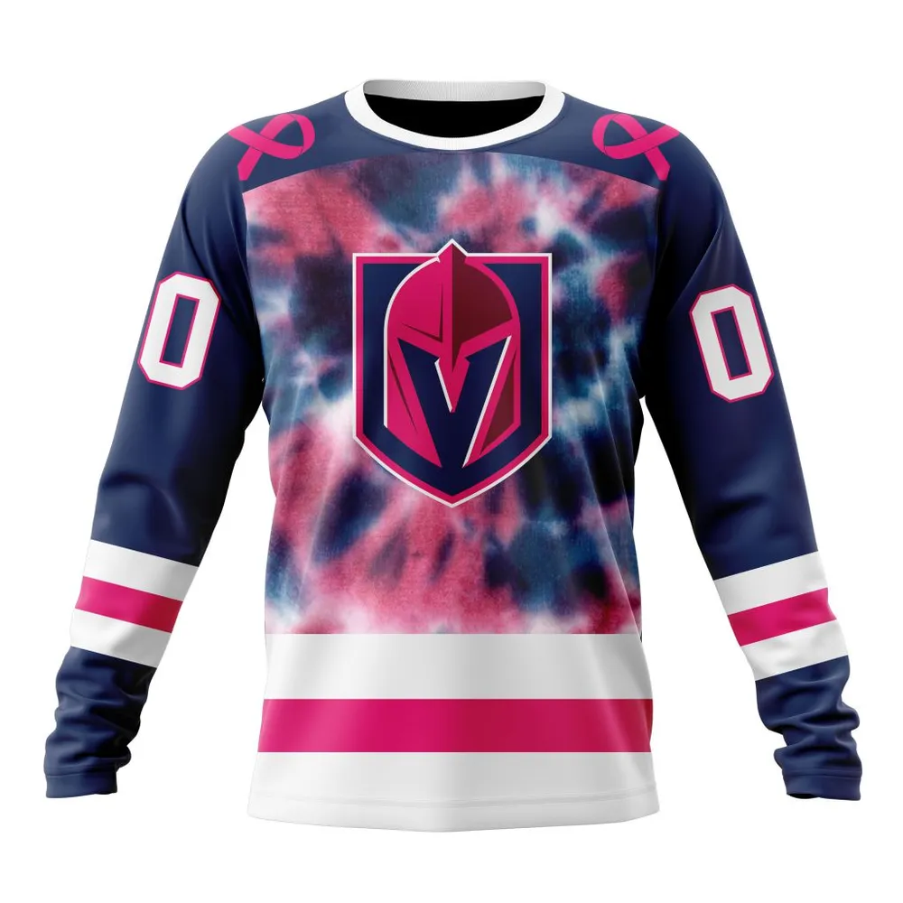 NHL Vegas Golden Knights Special Pink October Fight Breast Cancer St2303 Long Sleeved Sweatshirt 