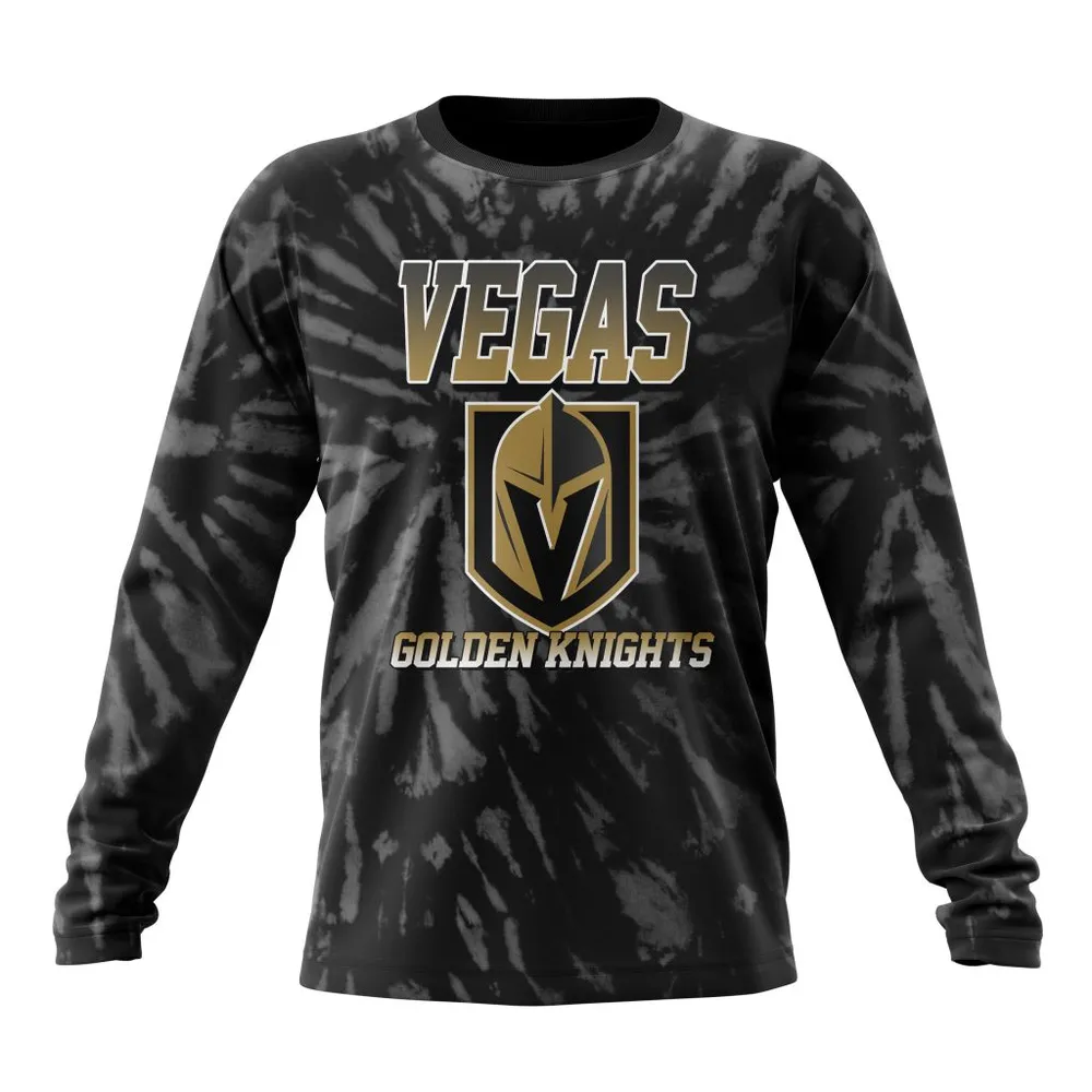 NHL Vegas Golden Knights Special Retro Vintage Tie Dye St2201 Long Sleeved Sweatshirt 