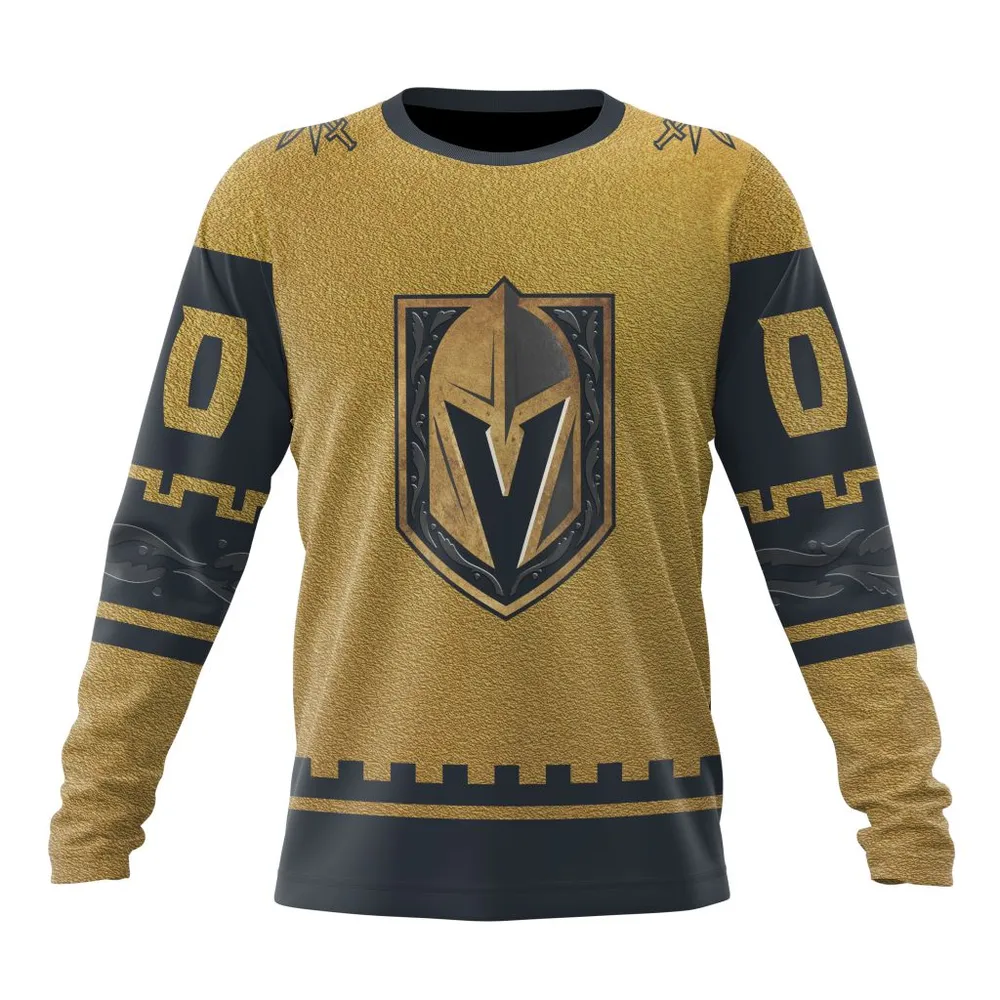 NHL Vegas Golden Knights Special Two-Tone Design St2401 Long Sleeved Sweatshirt 