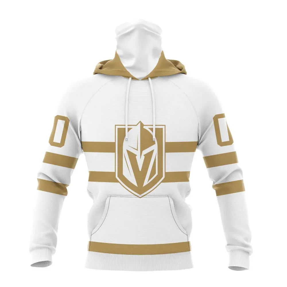 NHL Vegas Golden Knights Special Whiteout Design St2401 Mask Hoodie