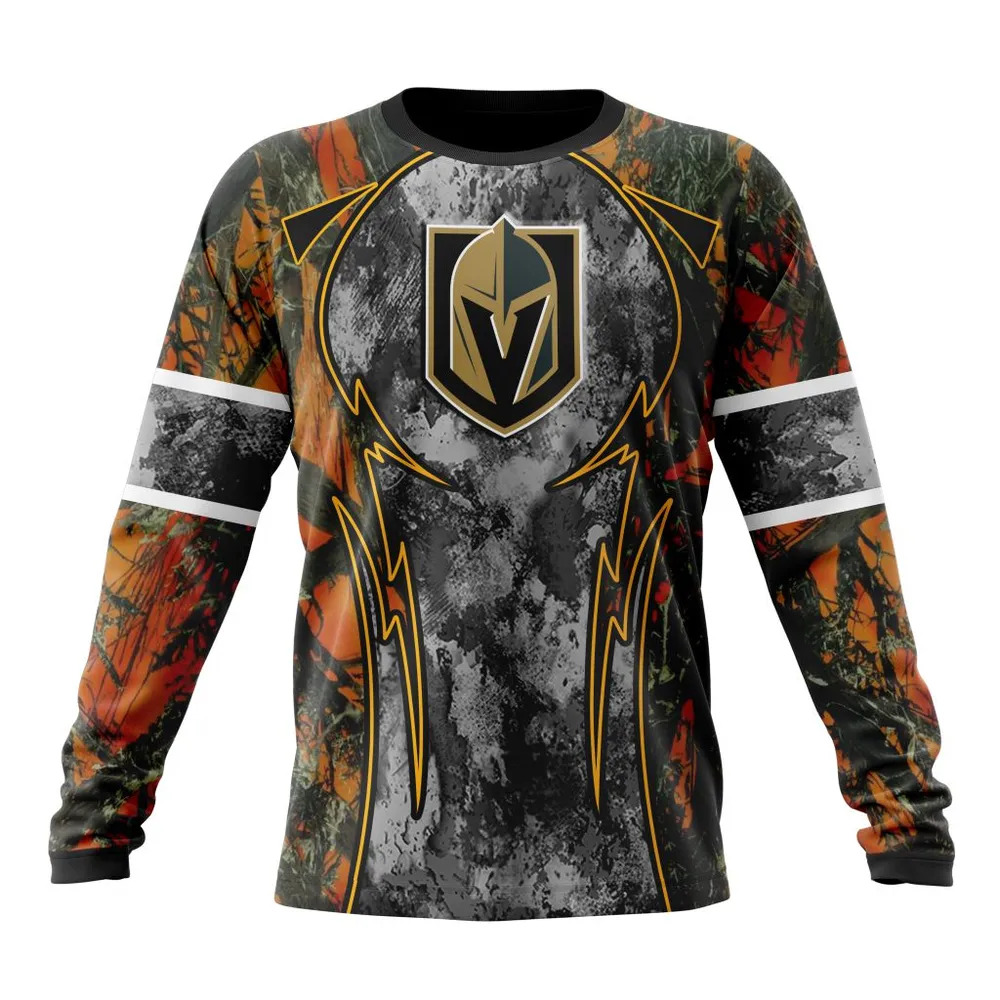 NHL Vegas Golden Knights | Specialized Design Wih Camo Concepts For Hungting In Forest Long Sleeved Sweatshirt 