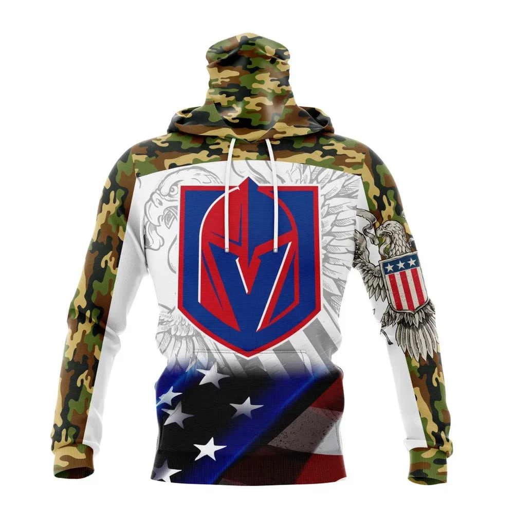 NHL Vegas Golden Knights | Specialized Design With Our America Flag And Our America Eagle Mask Hoodie