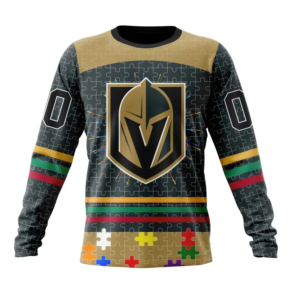 NHL Vegas Golden Knights | Specialized Fearless Aganst Autism V0122 Long Sleeved Sweatshirt 