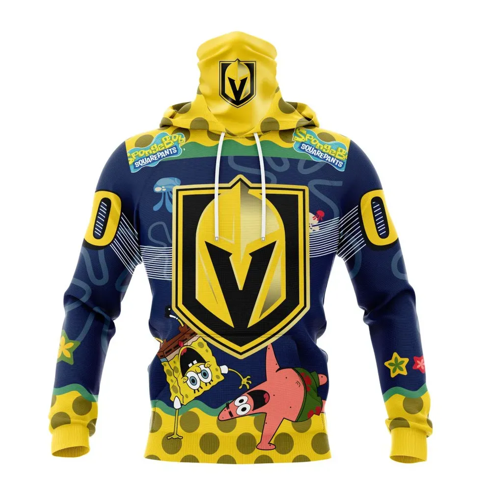 NHL Vegas Golden Knights | Specialized Jersey With Spongebob Mask Hoodie