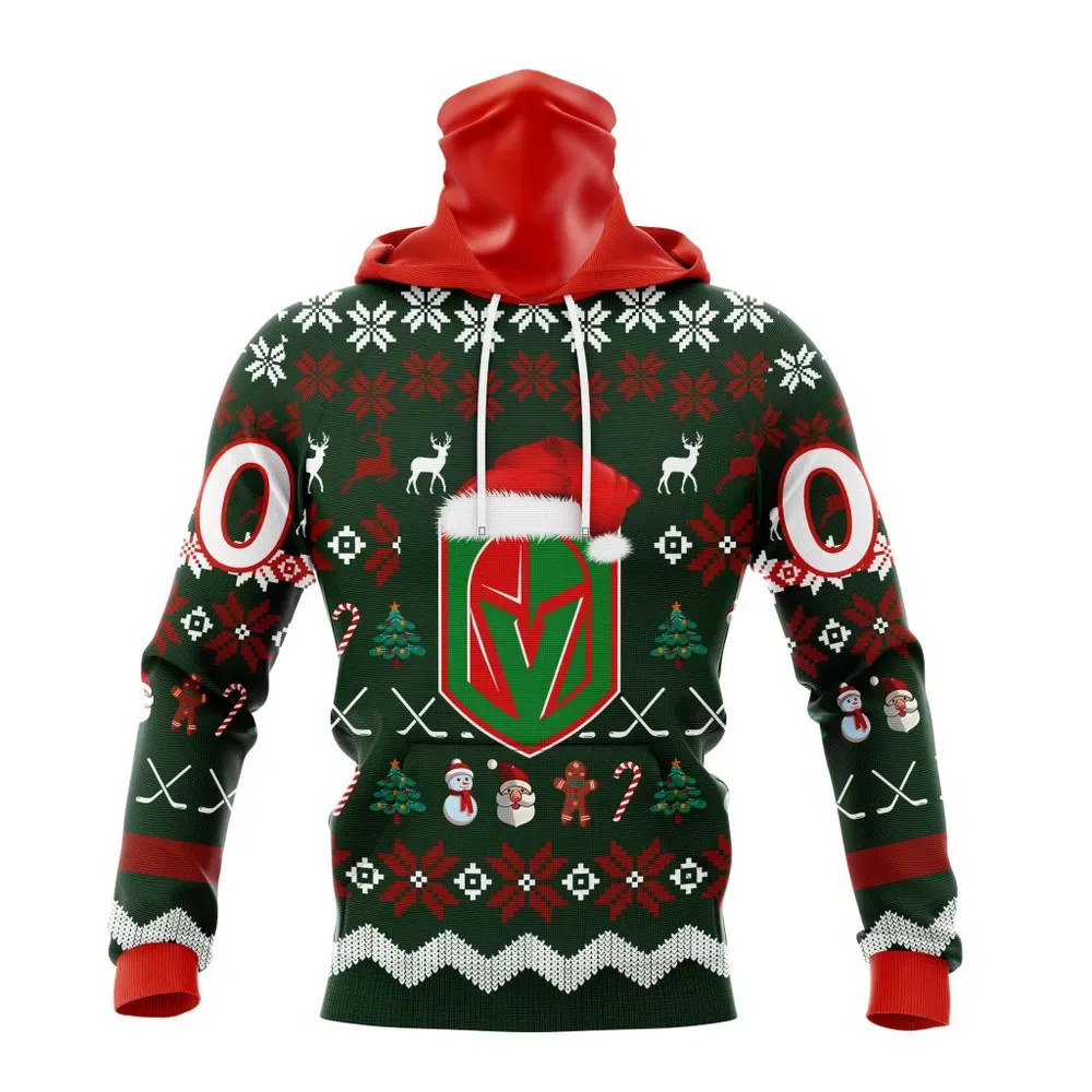 NHL Vegas Golden Knights | Specialized Unisex Christmas Is Coming Mask Hoodie