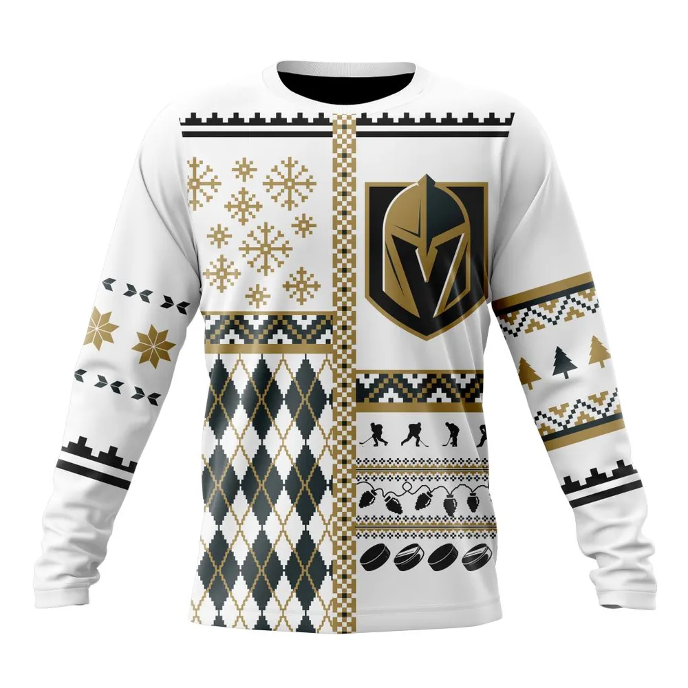 NHL Vegas Golden Knights | Specialized Unisex Christmas Is Coming V01 Long Sleeved Sweatshirt 