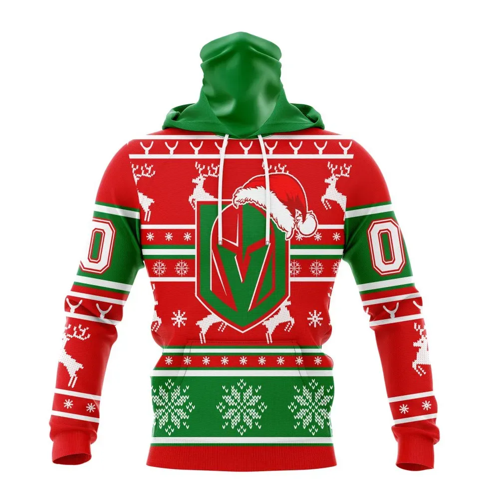 NHL Vegas Golden Knights | Specialized Unisex Christmas Is Coming V02 Mask Hoodie