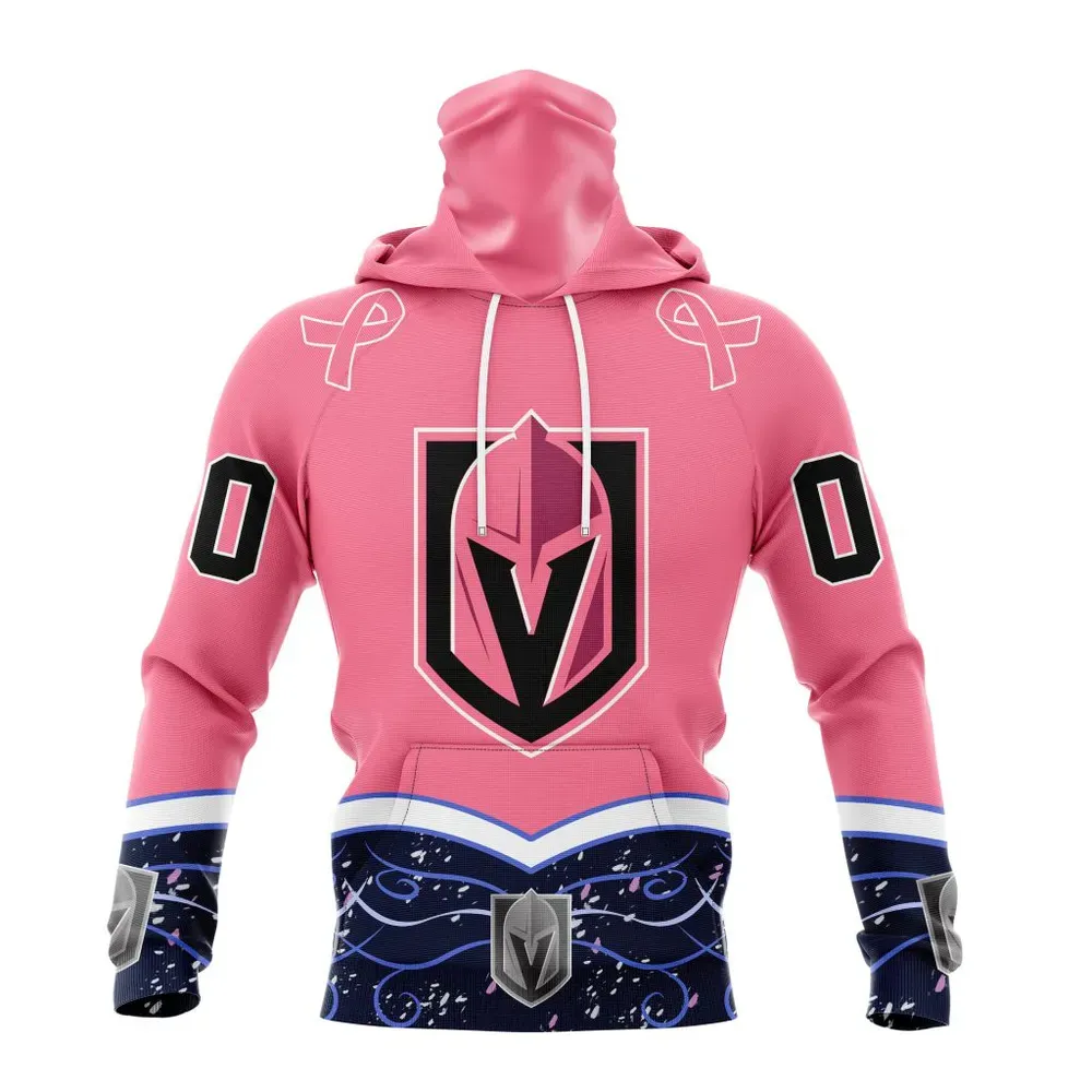 NHL Vegas Golden Knights | Specialized Unisex For Hockey Fights Cancer Mask Hoodie