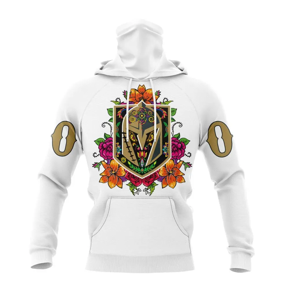 NHL Vegas Golden Knights | Specialized Unisex Kits Dia De Muertos Mask Hoodie