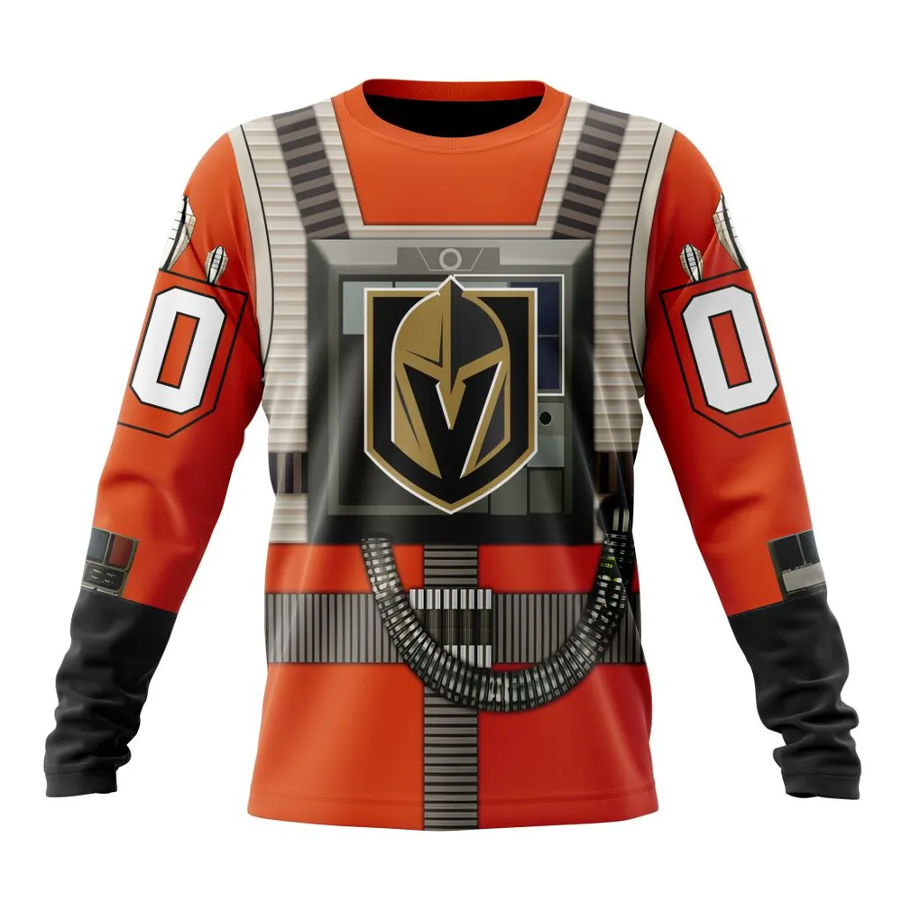 NHL Vegas Golden Knights Star Wars Rebel Pilot Design St2201 Long Sleeved Sweatshirt 