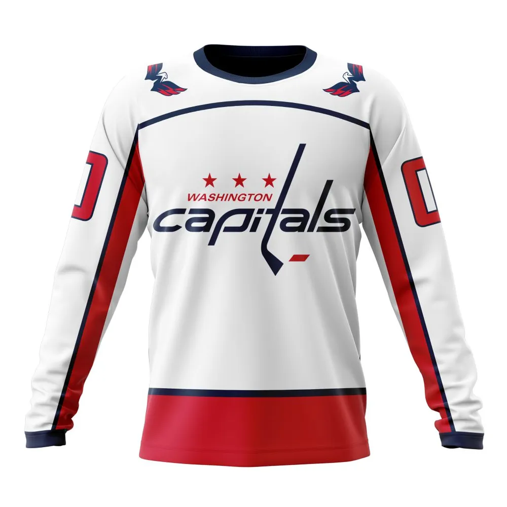 NHL Washington Capitals Away Kits Long Sleeved Sweatshirt 