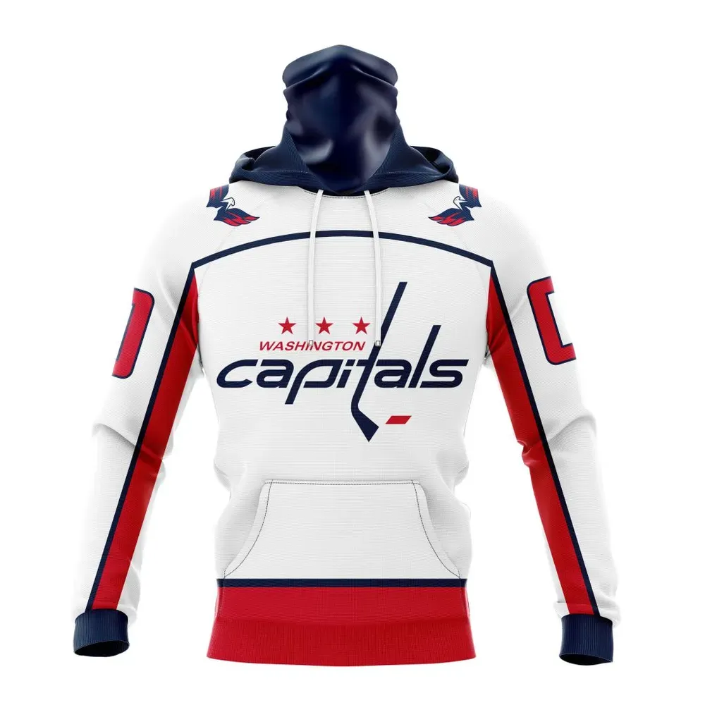 NHL Washington Capitals Away Kits Mask Hoodie