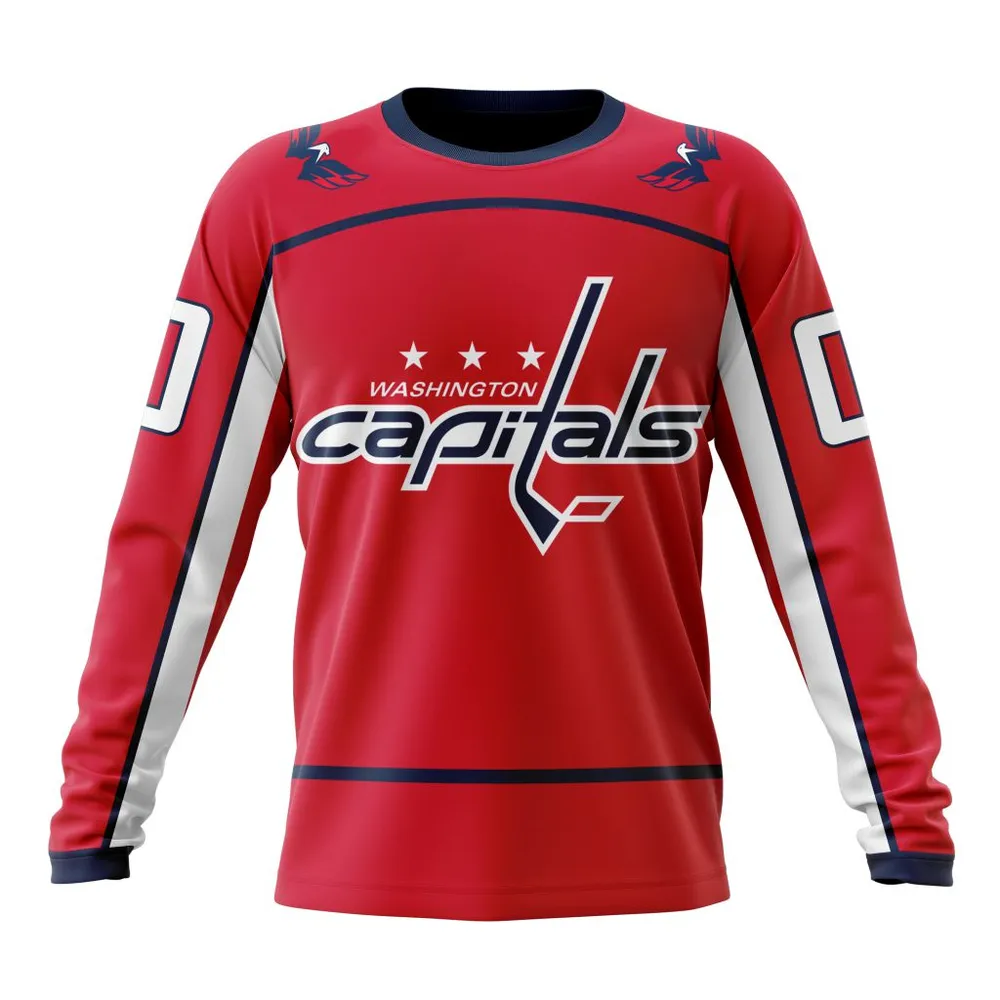 NHL Washington Capitals Home Kits Long Sleeved Sweatshirt 