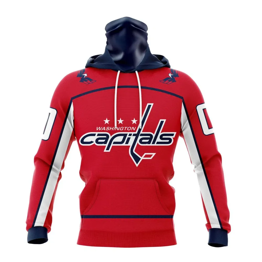 NHL Washington Capitals Home Kits Mask Hoodie