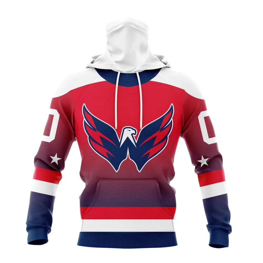 NHL Washington Capitals Personalize Gradient Series Concept St2301 Mask Hoodie