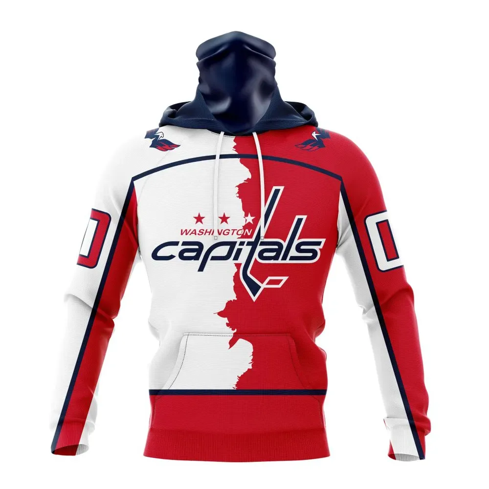 NHL Washington Capitals Personalize Home Mix Away Kits Mask Hoodie