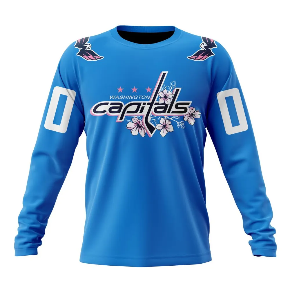 NHL Washington Capitals Personalized 2024 Cherry Blossom Long Sleeved Sweatshirt 