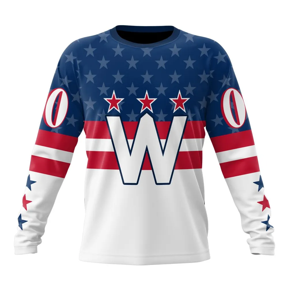 NHL Washington Capitals Personalized Alternate Concepts Kits St2401 Long Sleeved Sweatshirt 