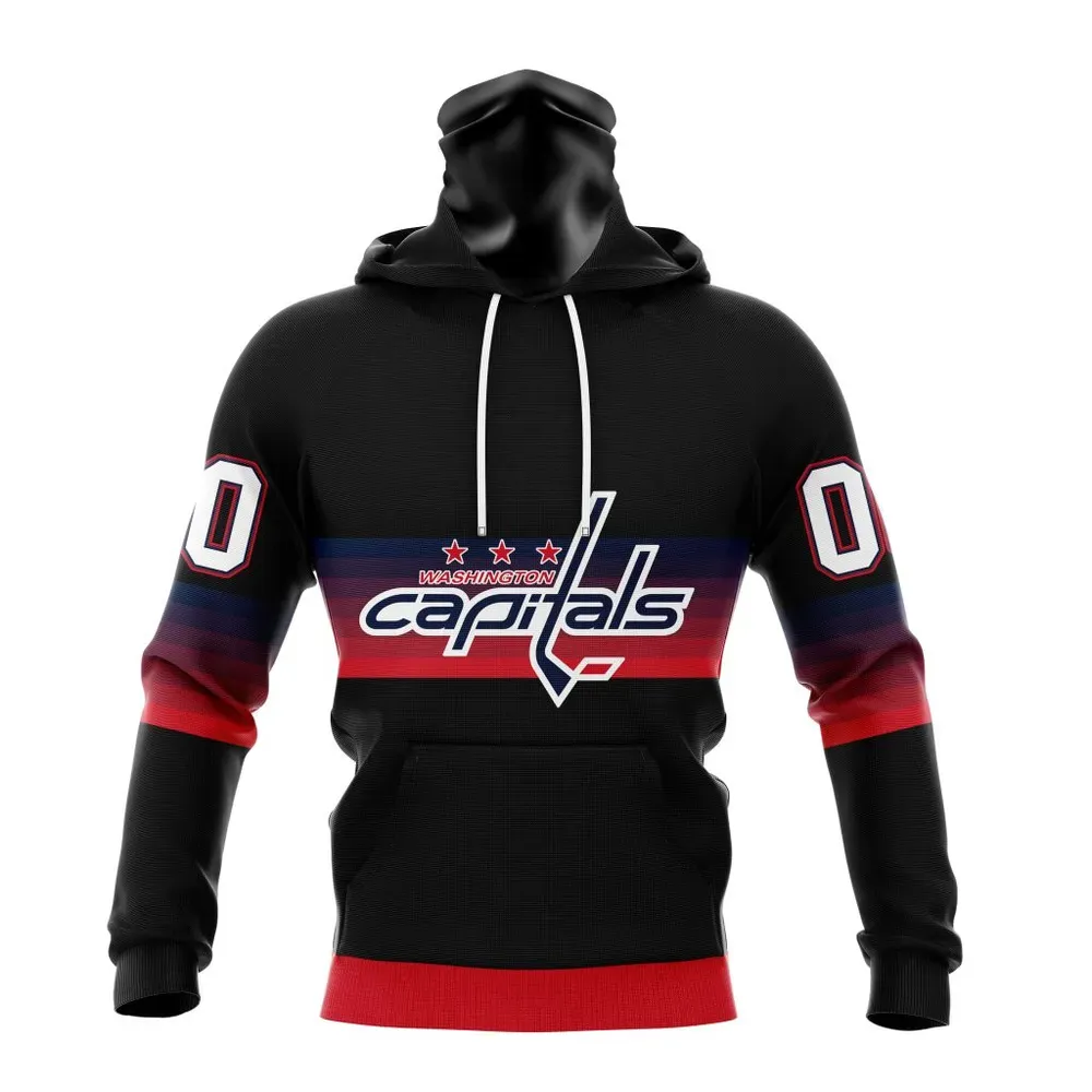 NHL Washington Capitals Special Black And Gradient Design St2301 Mask Hoodie