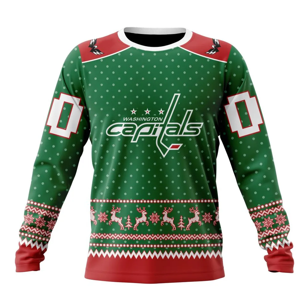 NHL Washington Capitals Special Christmas Apparel St2201 Long Sleeved Sweatshirt 