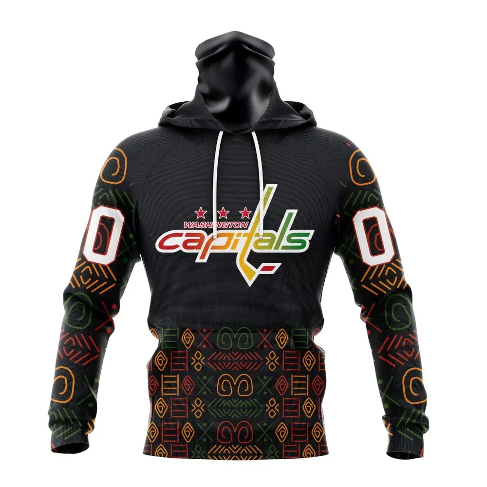 NHL Washington Capitals Special Design For Black History Month St2401 Mask Hoodie