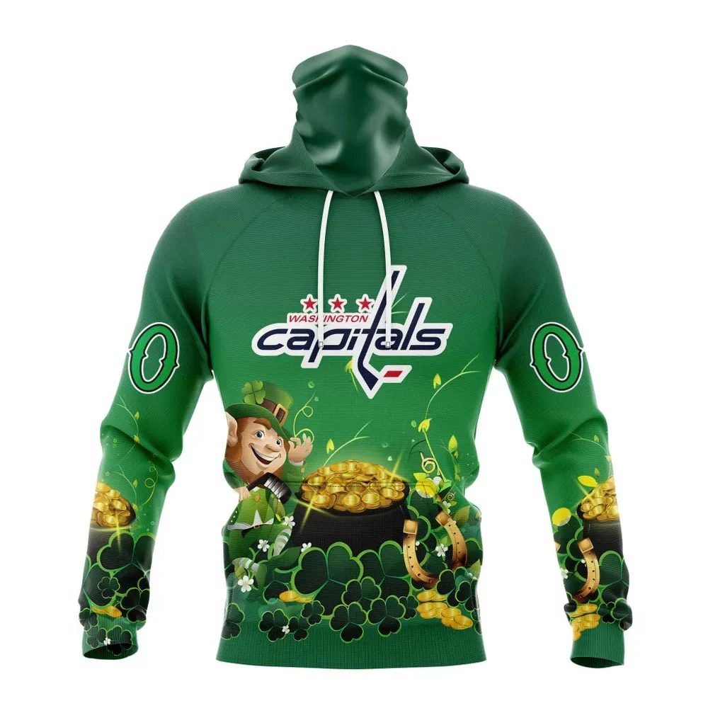 NHL Washington Capitals Special Design For St. Patrickâ€™S Day St2403 Mask Hoodie